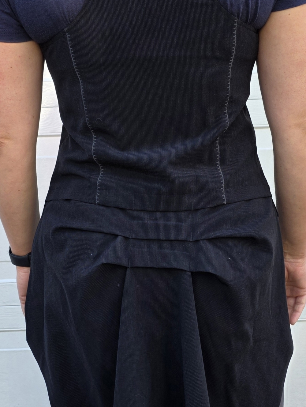 Womens Cop. Copine Vest Shirt Size 42  Futuristic Avant Garde Black, Gray Pinstr - Picture 12 of 12
